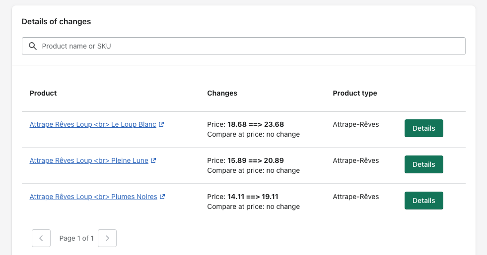 Targeting and filtering inside a price campaign